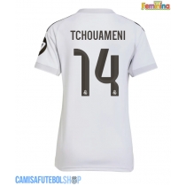 Camisa de time de futebol Real Madrid Aurelien Tchouameni #14 Replicas 1º Equipamento Feminina 2025-26 Manga Curta